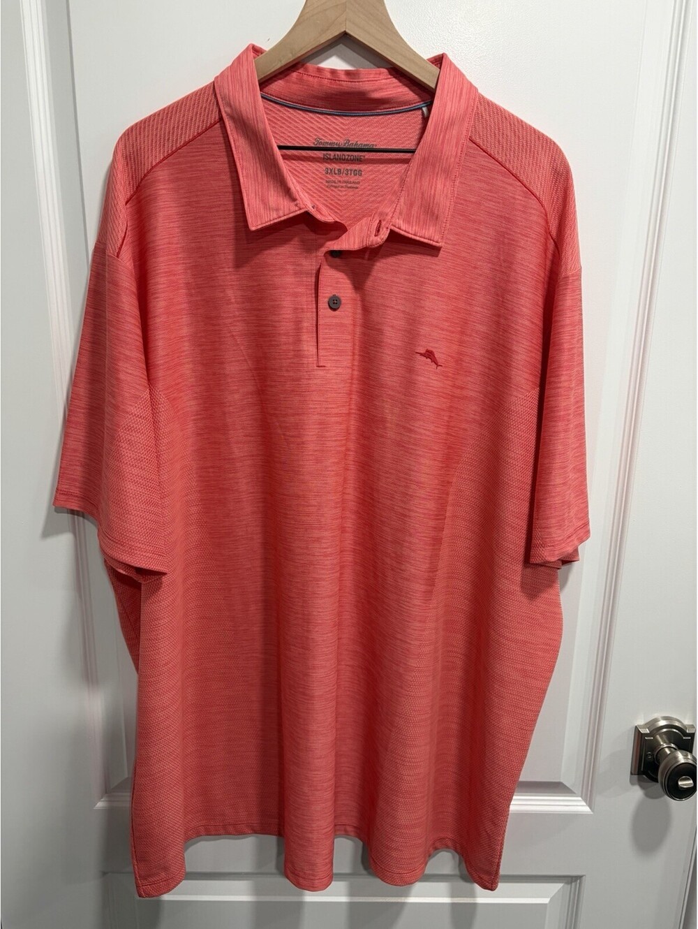 Tommy Bahama Palm Coast IslandZone Polo Shirt Men’s Size 3XLB 3XL Big Coral Pink